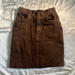 Brand: Copper Key, brown pencil genuine leather skirt